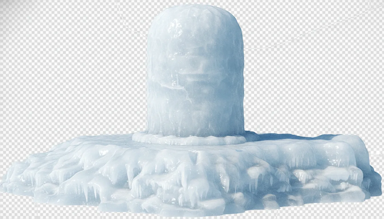 Amarnath shivling on an ice base without background PNG