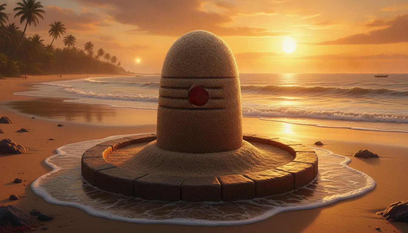 Artistic visualization of the sand shivling made by Goddess Sita in Rameshwaram.