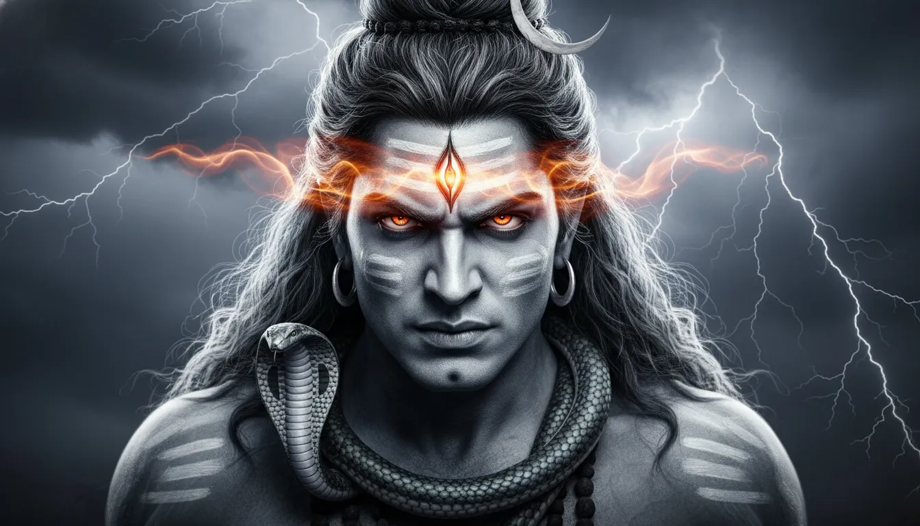 Har Har Mahadev HD photos DSLR showing the fierce and angry Rudra form of Shiva.