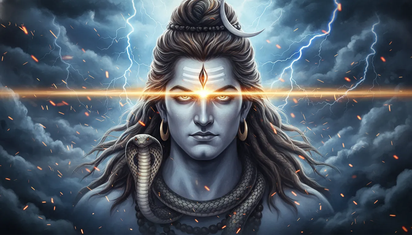 Fierce Rudra avatar of Lord Shiva in ultra HD 1080p high quality graphics.