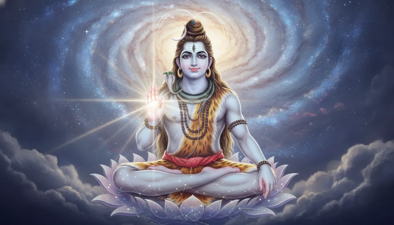 Har har mahadev photo full hd with Lord Shiva in a protective blessing posture.