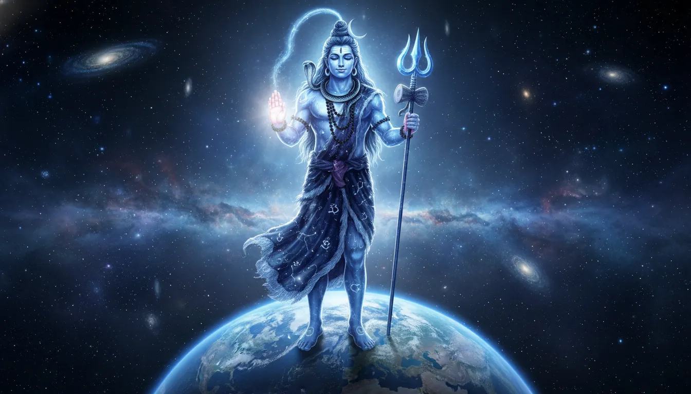 Har Har Mahadev blessing hand posture high-definition spiritual image download.