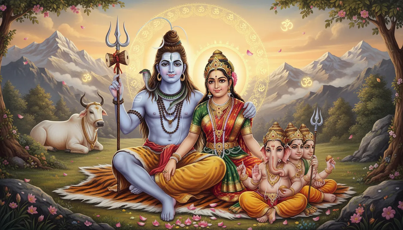 Beautiful har har mahadev photo hd new of Shiva Parivar.