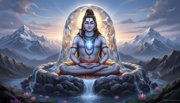 Bhole Nath shivling main baithe image hd full size meditating peacefully with glowing aura