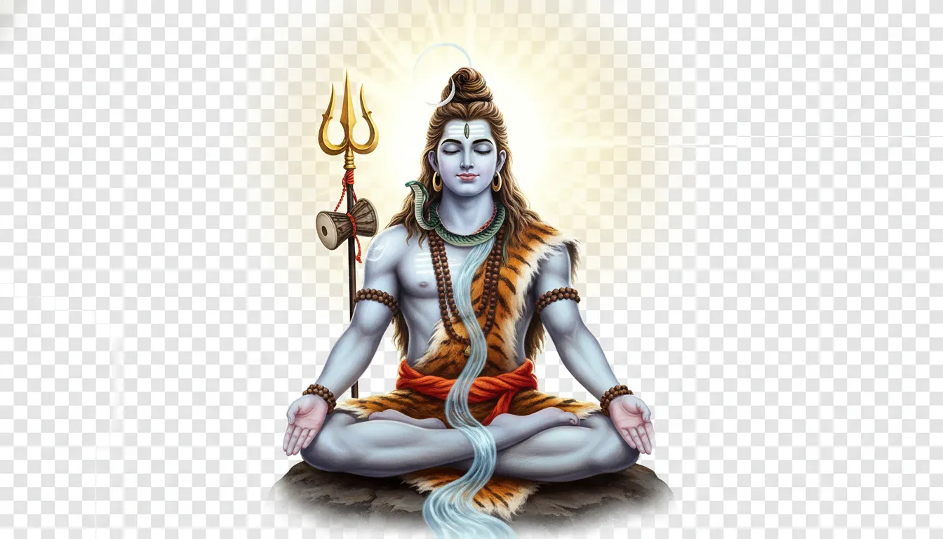 Har Har Mahadev photo PNG of Lord Shiva meditating on Mount Kailash
