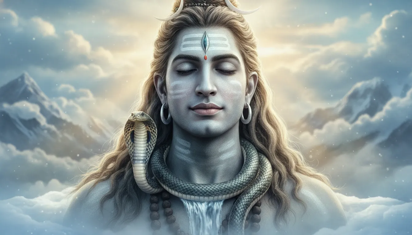 Har Har Mahadev HD photos DSLR showing Lord Shiva meditating in snow on Mount Kailash.