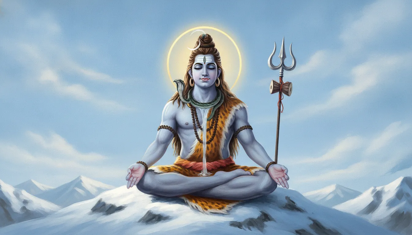 Har har mahadev photo download full hd of Lord Shiva meditating on Mount Kailash