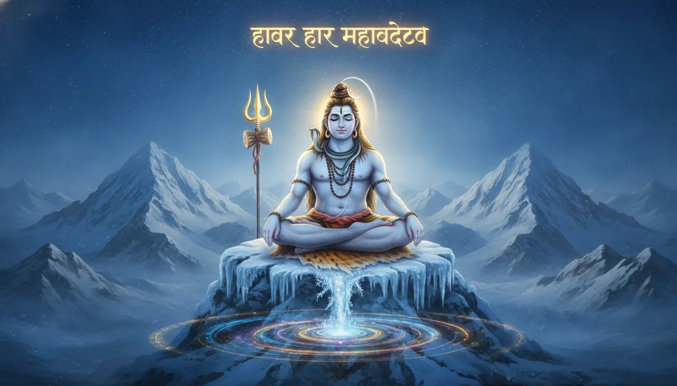 har har mahadev photo wallpaper of lord shiva meditating on kailash parvat