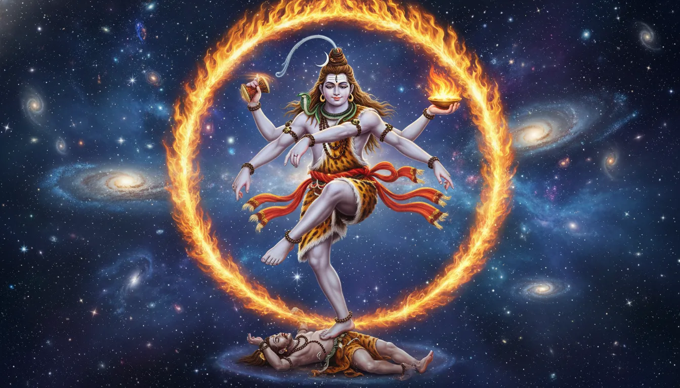 A vibrant image of Nataraja performing the Tandava, suitable for "har har mahadev new photos hd."