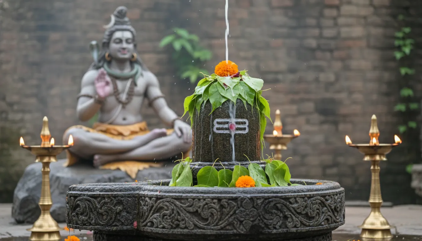 Har Har Mahadev HD photos DSLR depicting Lord Shiva resting near a sacred stone Shivling.