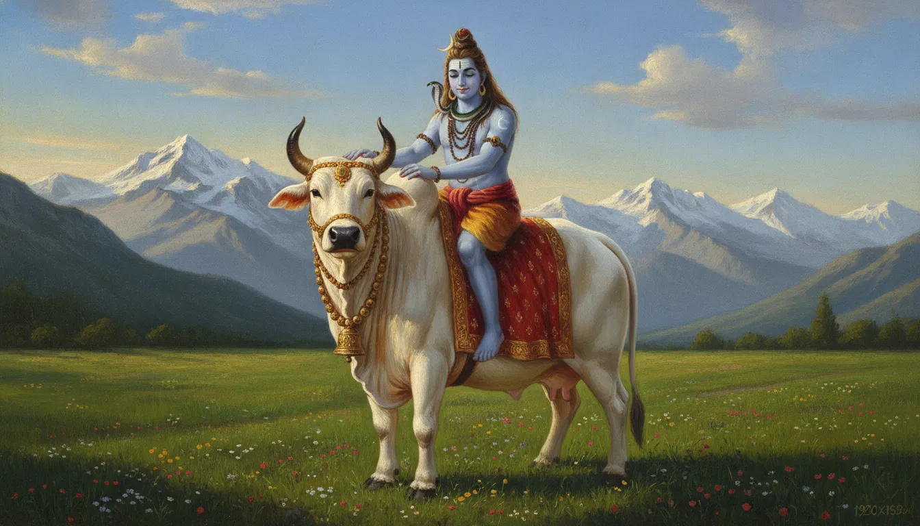 Lord Shiva sitting gracefully on white Nandi bull har har mahadev photo hd download