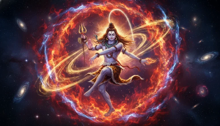 Har Har Mahadev fierce Rudra avatar cosmic Tandava dance high-definition image.