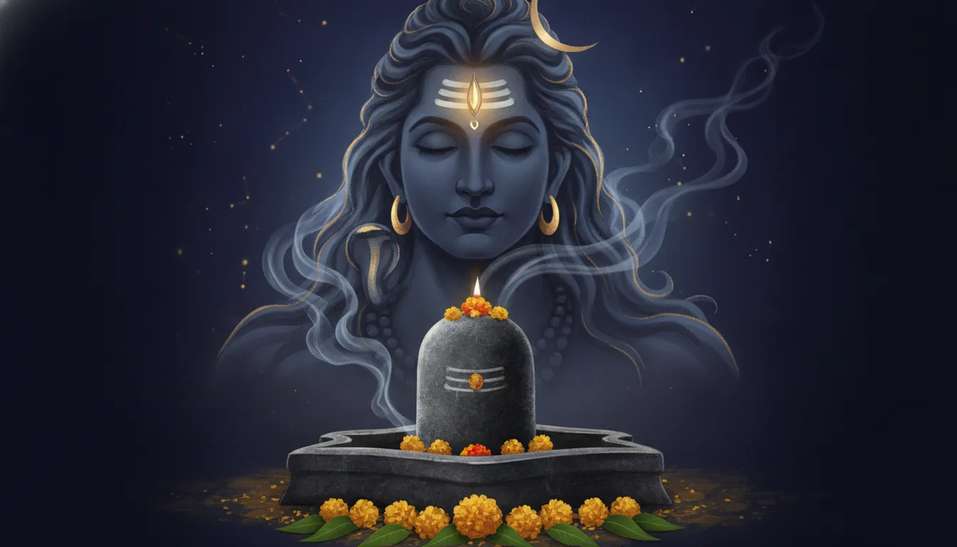 Abstract smoke art of Lord Shiva face behind Shivling HD wallpaper