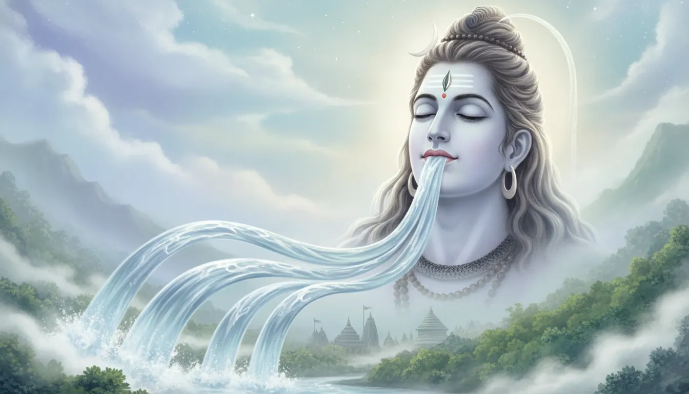 holy ganga flowing from lord shiva hair har har mahadev photo wallpaper