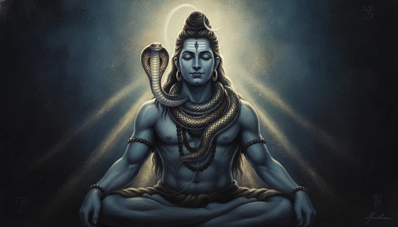 lord shiva with sacred cobra vasuki har har mahadev photo wallpaper