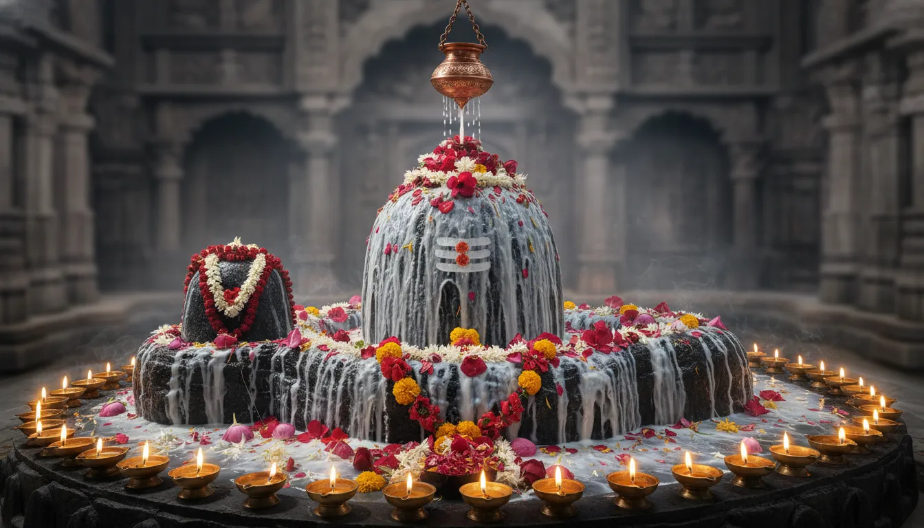 Festive special full size hd image of bhole nath inside beautifully decorated shivling