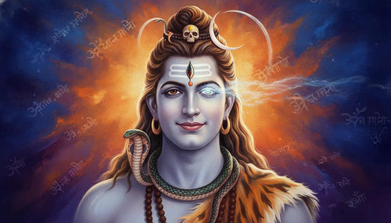 A vibrant and glowing HD portrait of Lord Shiva created for Maha Shivratri devotion.