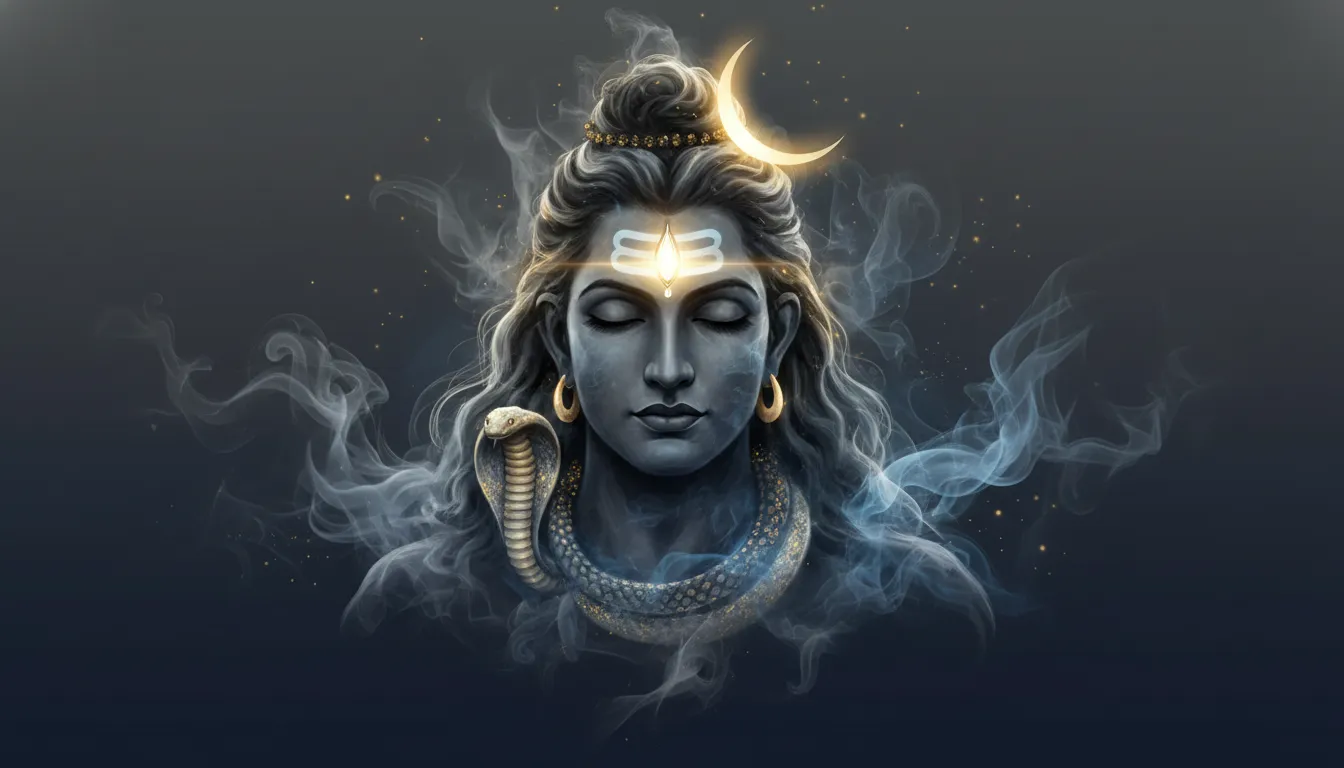 Spiritual smoke art of Lord Shiva for Maha Shivratri wallpaper in ultra HD 1080p.