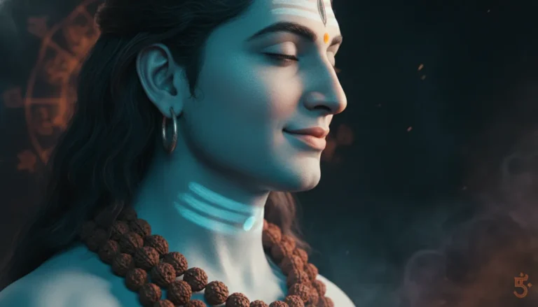 Har Har Mahadev HD photos DSLR side profile of Lord Shiva showcasing the glowing blue throat.