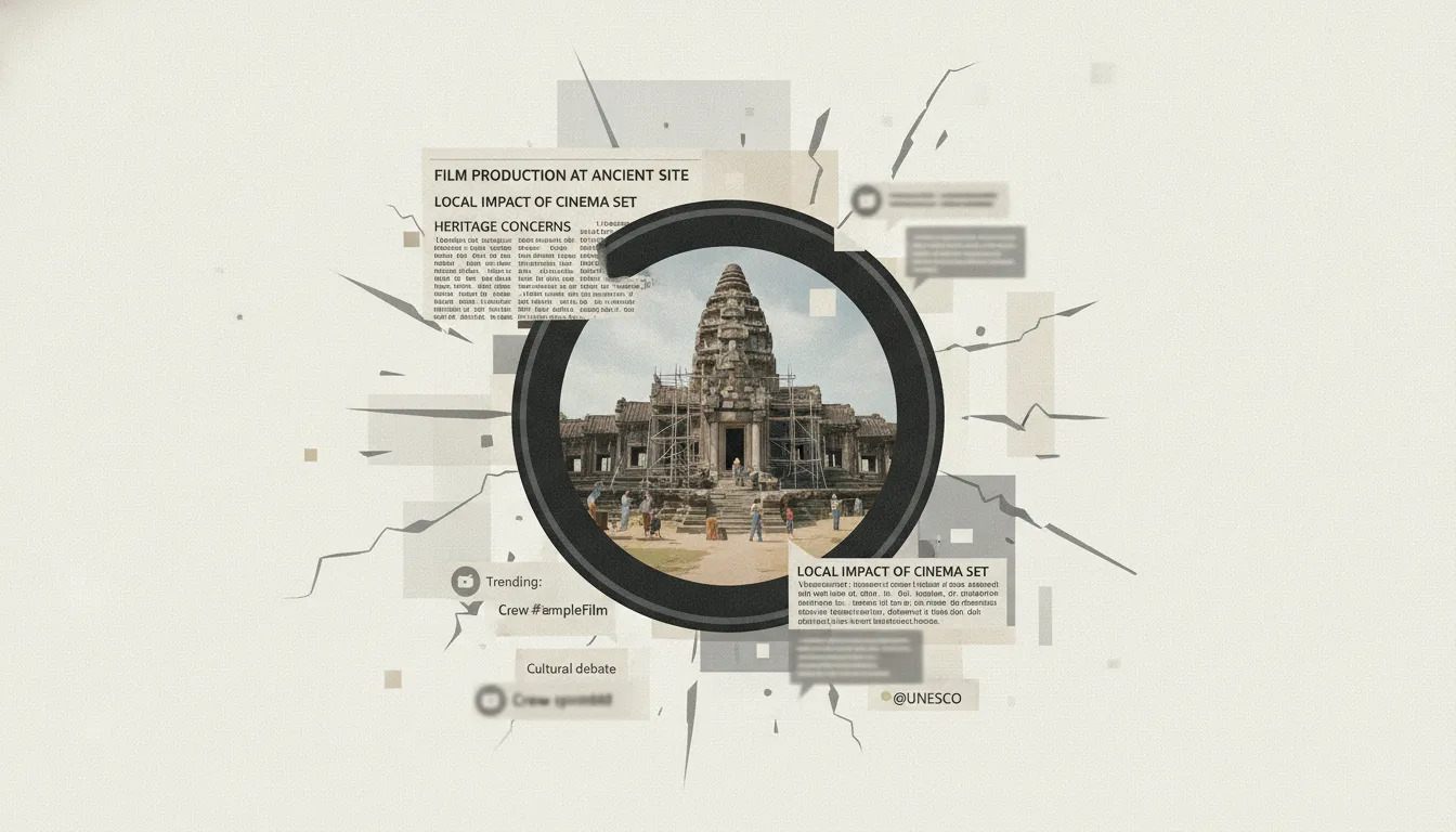 Graphic representation of news and public interest regarding film set visuals.