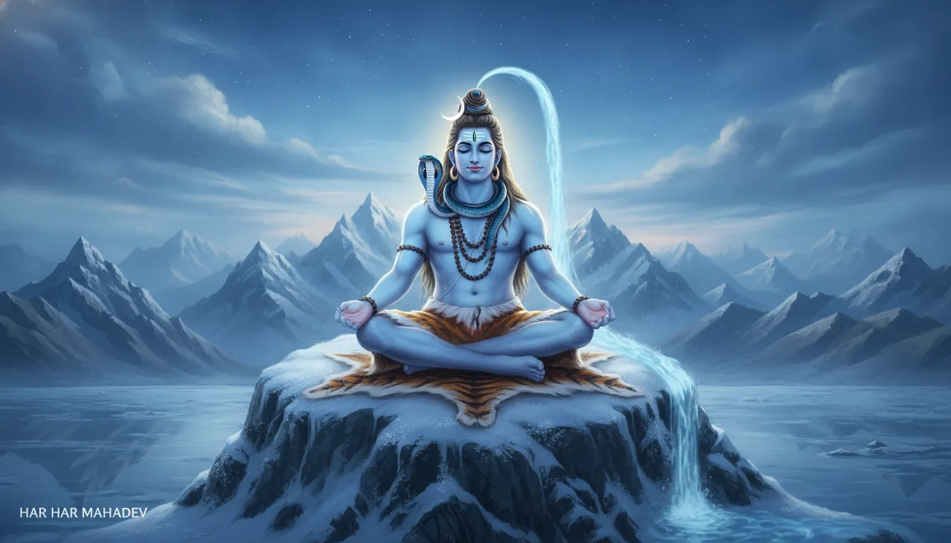 Serene Lord Shiva meditating on Mount Kailash for Har Har Mahadev Ka Photo