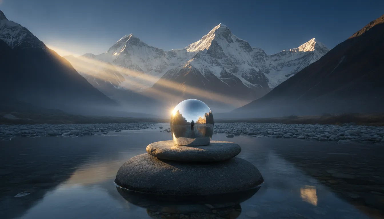 Meditative Parad Shivling with Himalayan Mountain Background