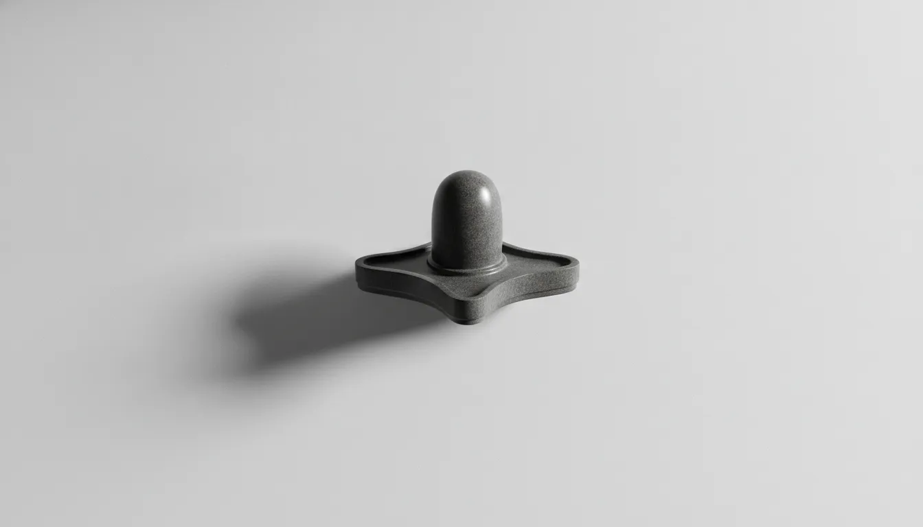 A clean, modern minimalist shivling image with soft lighting for a calm morning background.