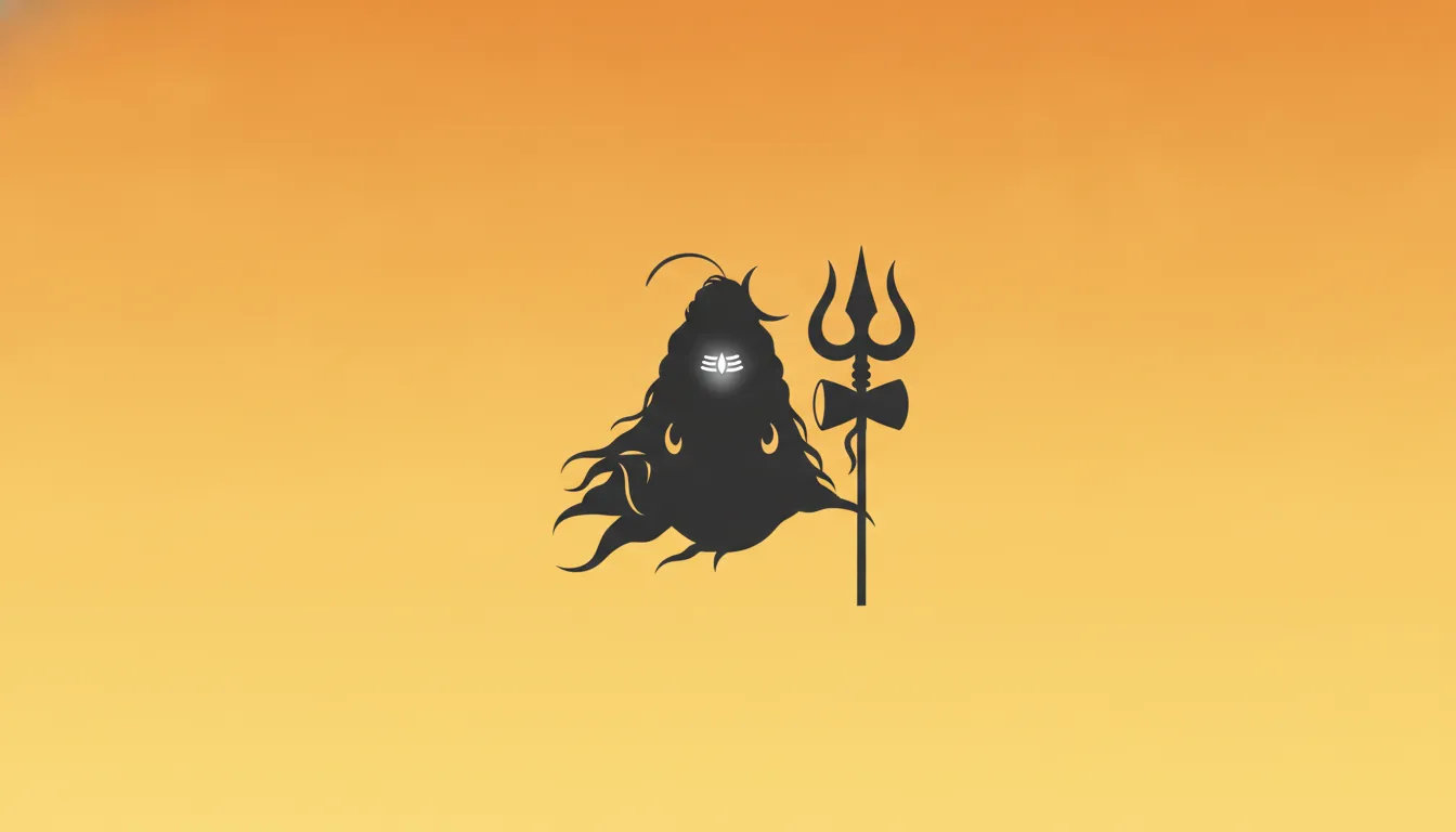 Minimal vector art silhouette of Lord Shiva with a crescent moon