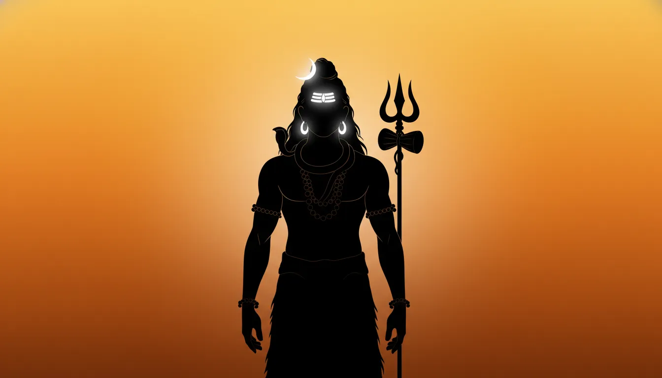 Simple and clean minimalist silhouette wallpaper of Lord Shiva in 1080p HD.