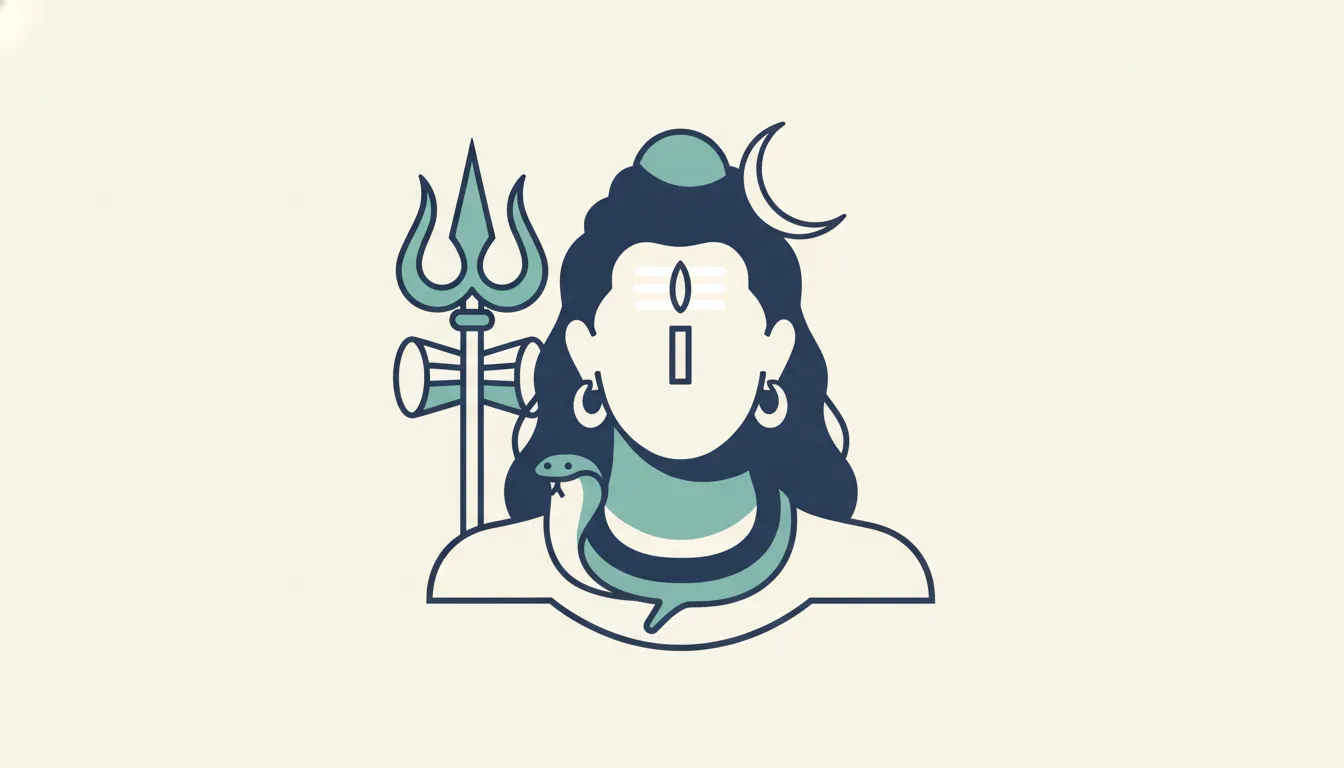 Clean minimalist vector graphic of Lord Shiva har har mahadev photo hd download