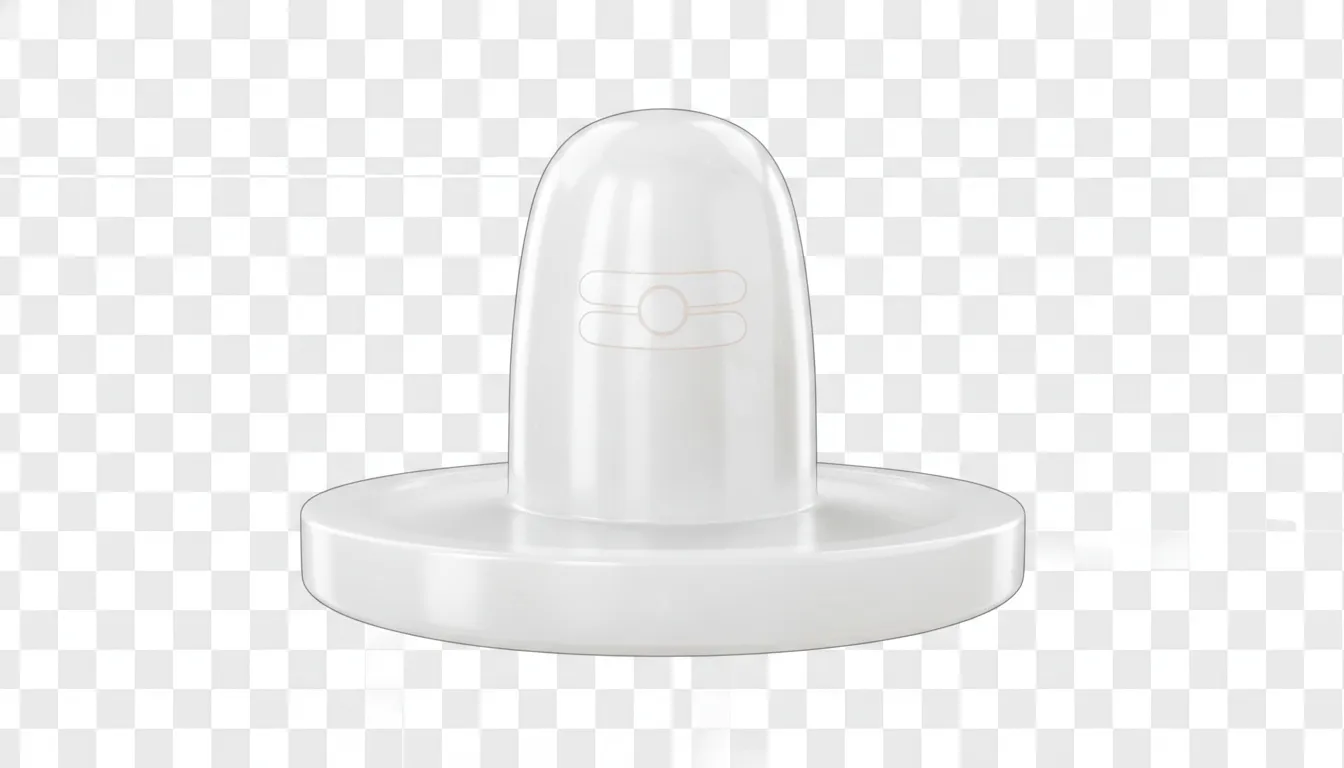 Minimalist pure white quartz stone shivling transparent background PNG