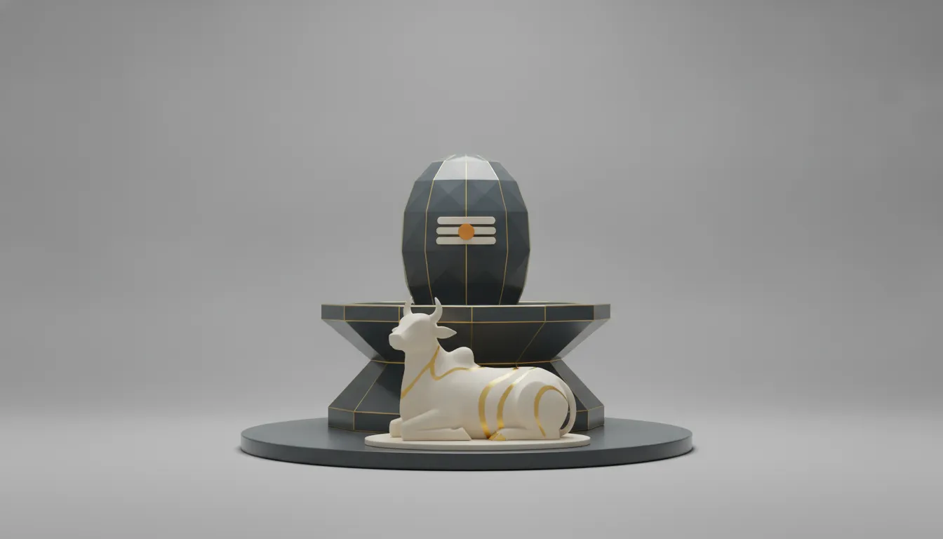 Contemporary minimalist Lord Shivling with Nandi HD image for modern wallpapers.