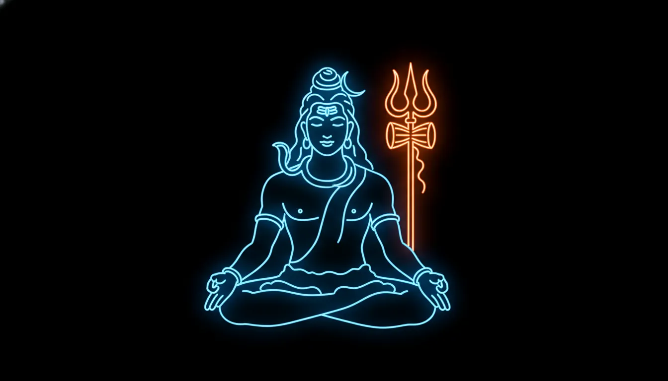 Cool neon style har har mahadev mobile wallpaper.