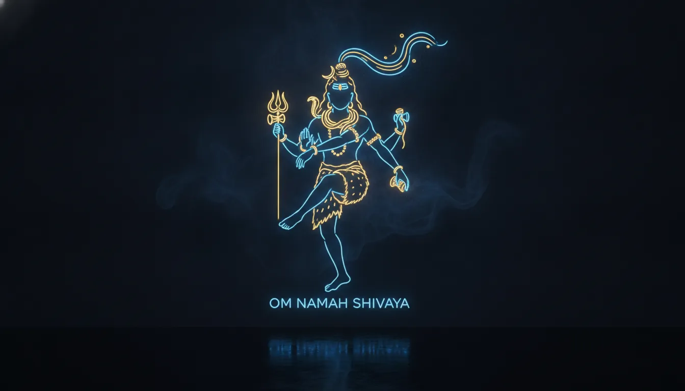 Har har mahadev photo good morning neon silhouette minimalist shiva