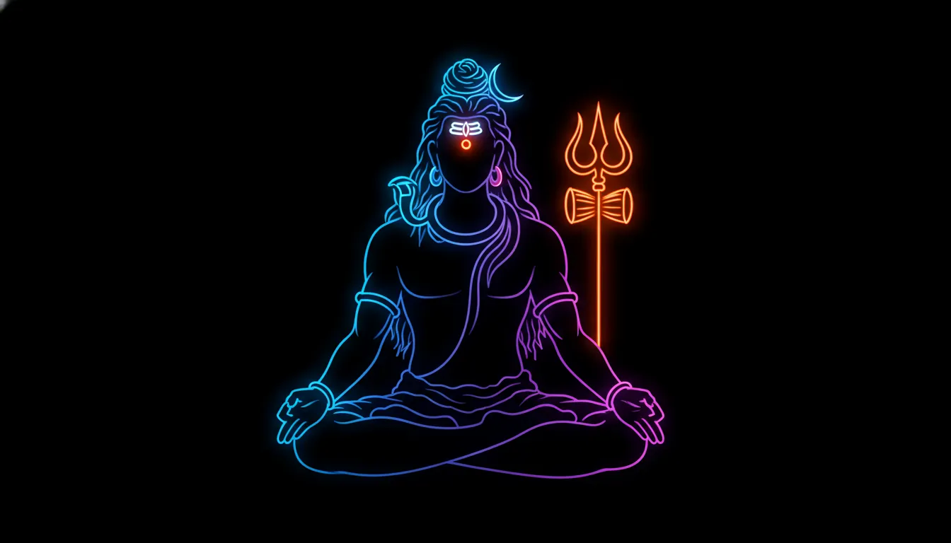 Modern abstract har har mahadev photo hd new in neon art style.