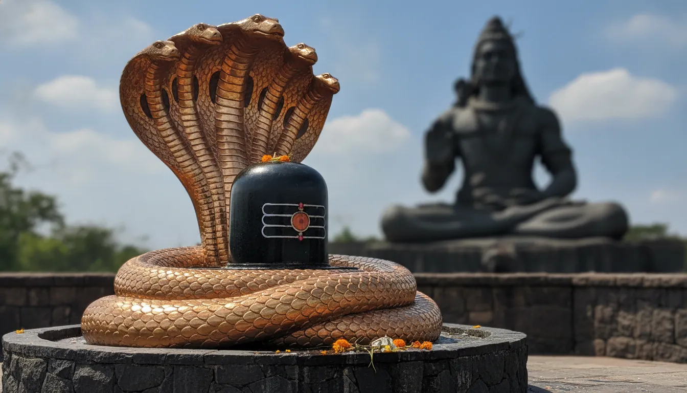 Nageshwar Jyotirlinga 12 shivling images in hd with giant Shiva statue background