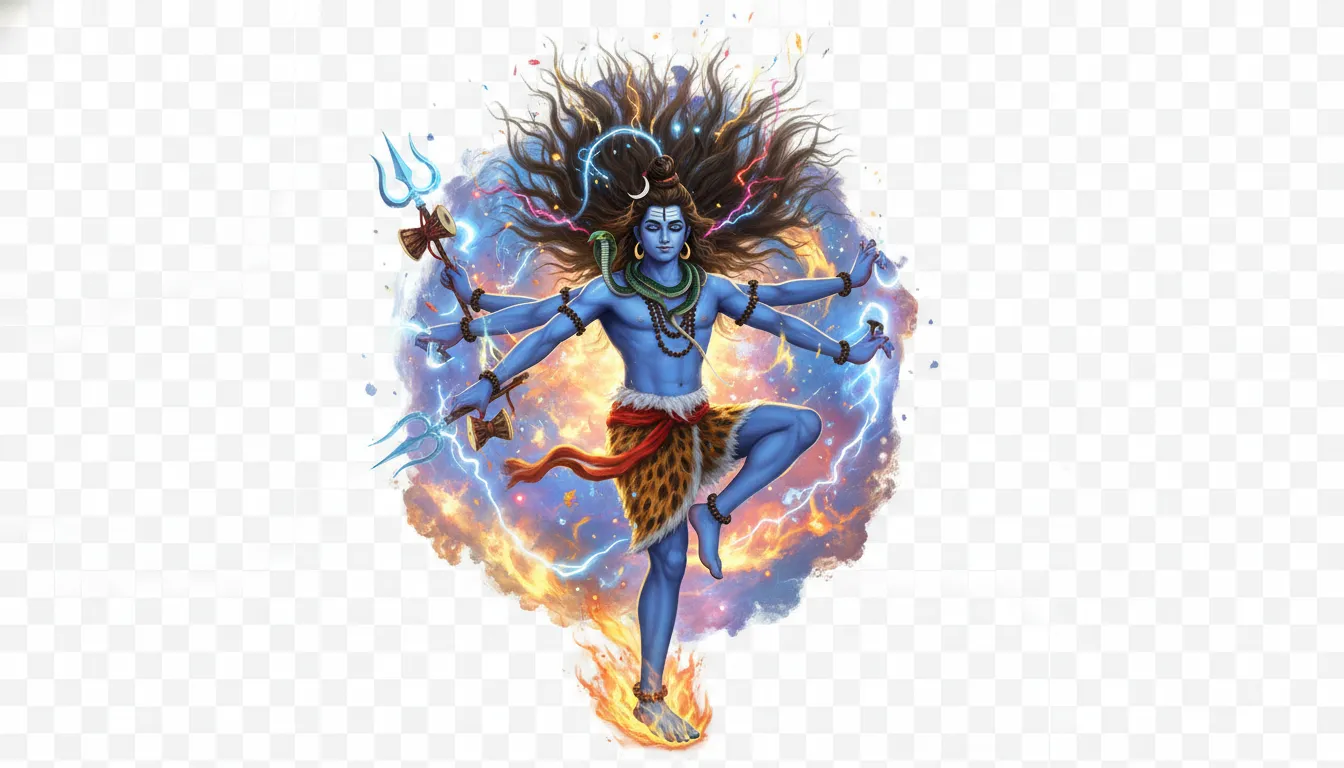 Har Har Mahadev photo PNG showing Lord Shiva performing the cosmic Tandava dance