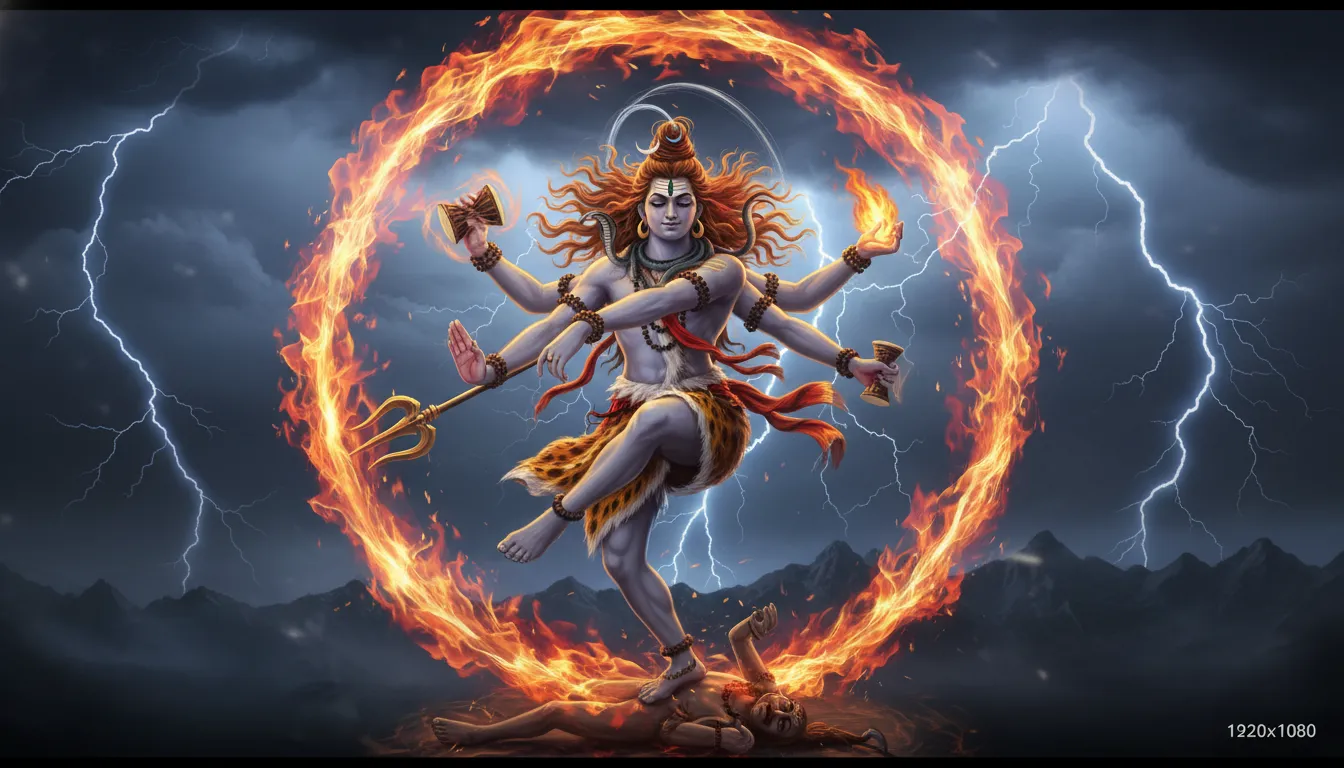 Angry dynamic Har har mahadev cover photo depicting Lord Shiva performing the cosmic Tandava dance.