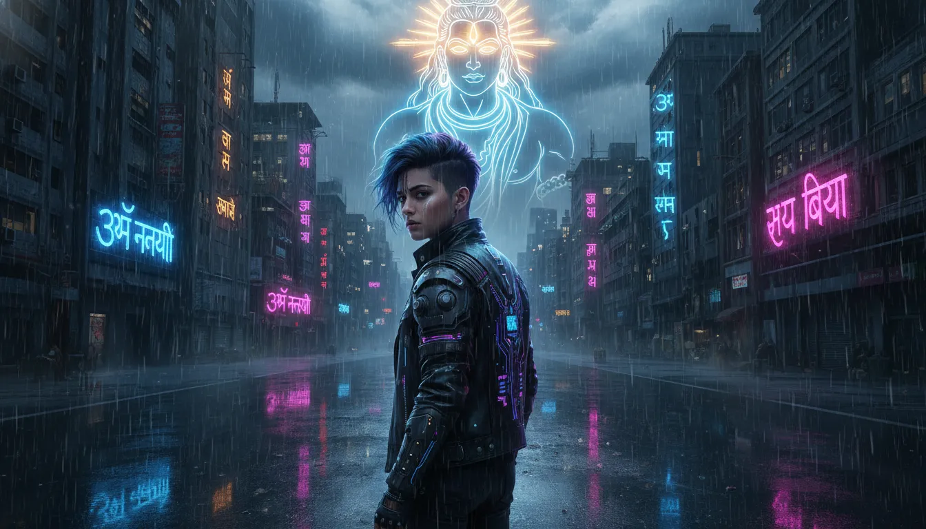 Modern cyberpunk style Mahadev neon glow photo editing for Instagram Modern cyberpunk style Mahadev neon glow photo editing for Instagram