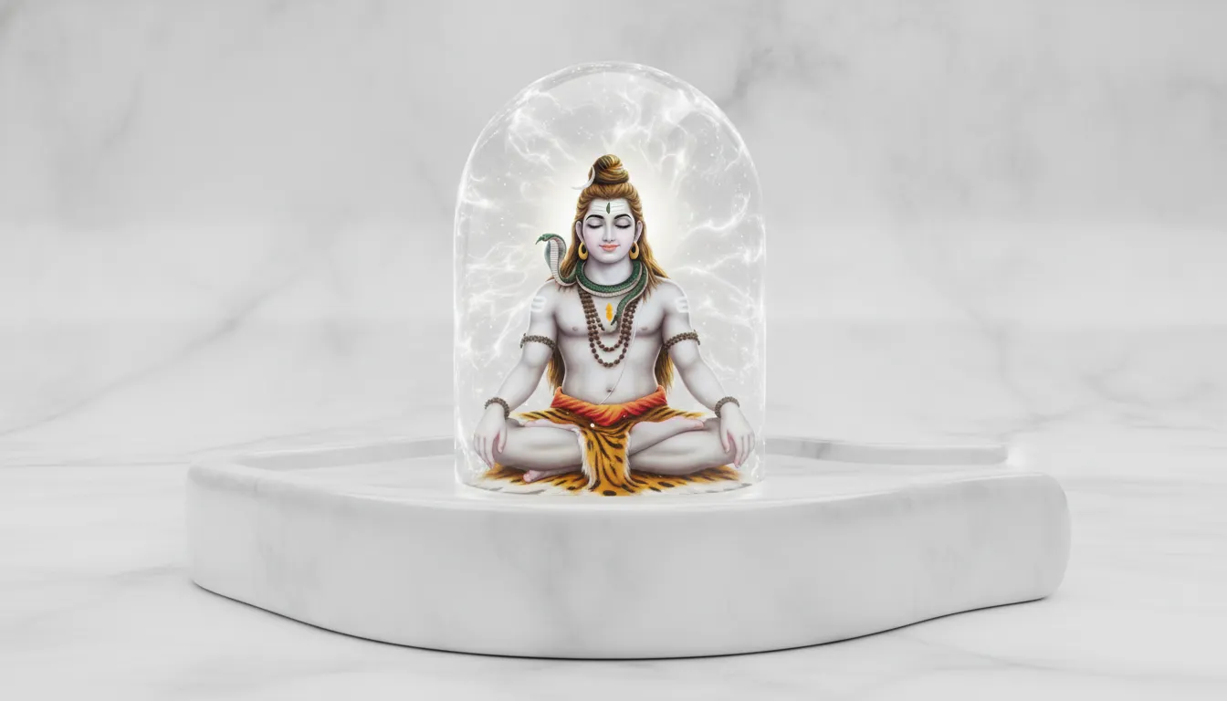 Elegant white marble bhole nath shivling main baithe image hd full size for mobile screen