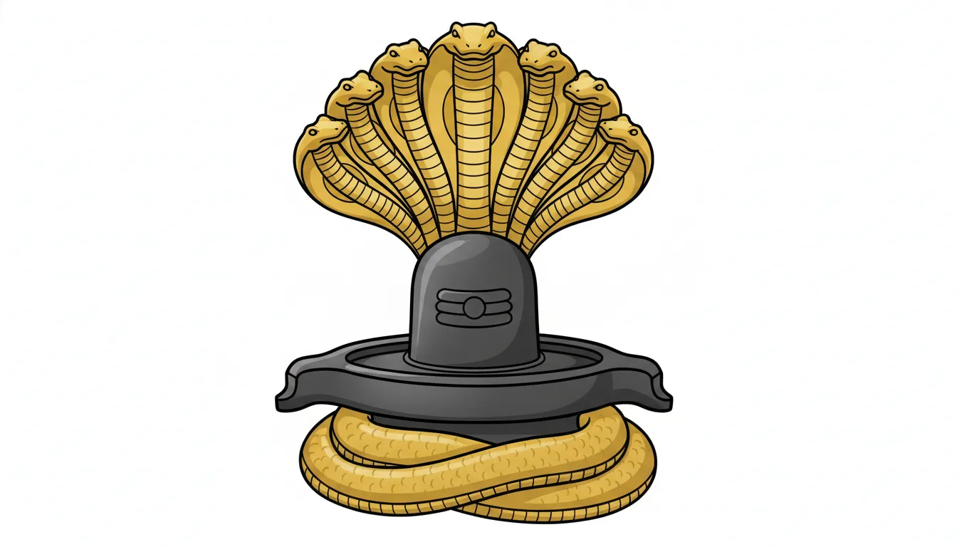 Divine multi headed cobra shielding clip art images of shivling with grace