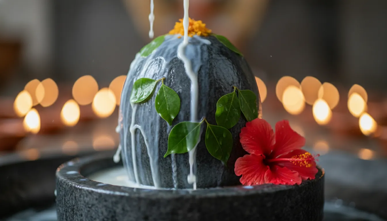 Holy ritual milk and water pouring shivling image hd wallpaper 1080p free download for mobile background.