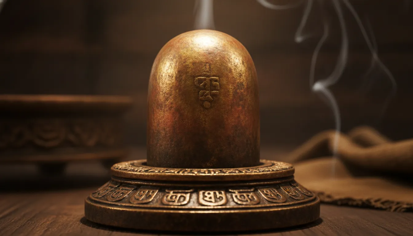Antique style Panchadhatu Shivling made from five holy metals