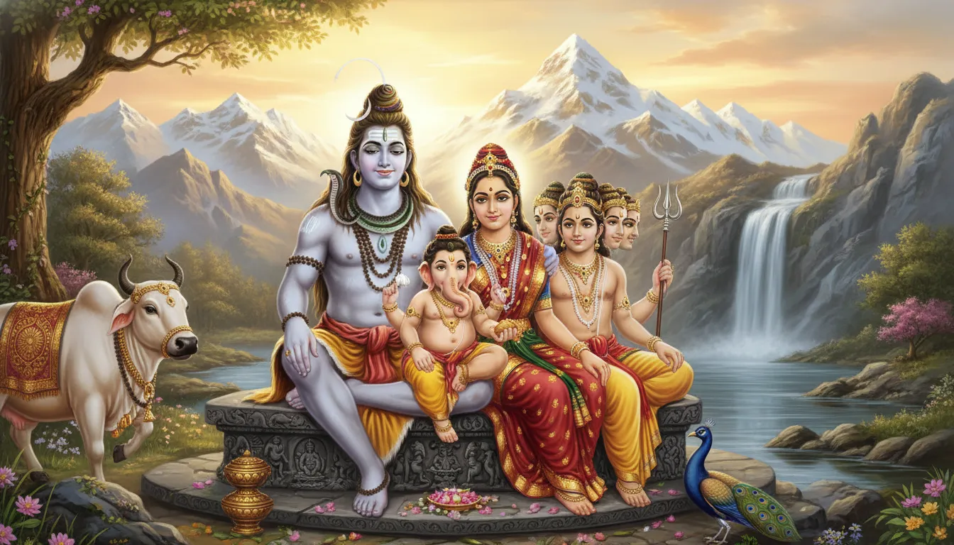 har har mahadev photo full hd download of the complete Shiva family.