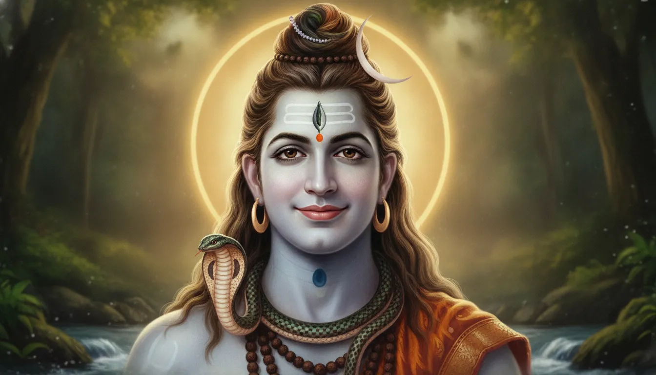 Har har mahadev ki photo representing the kind and smiling face of Bholenath.
