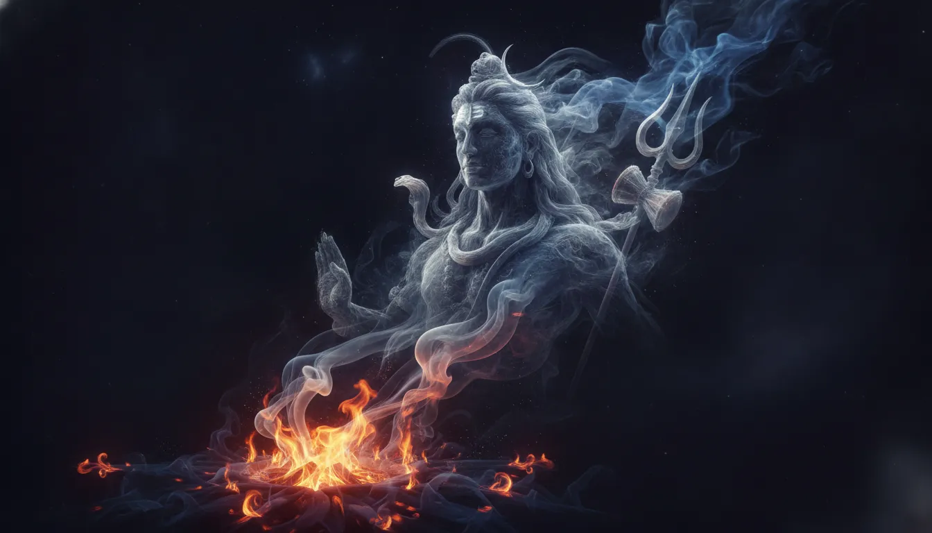 Creative smoke and fire art har har mahadev photo 3d