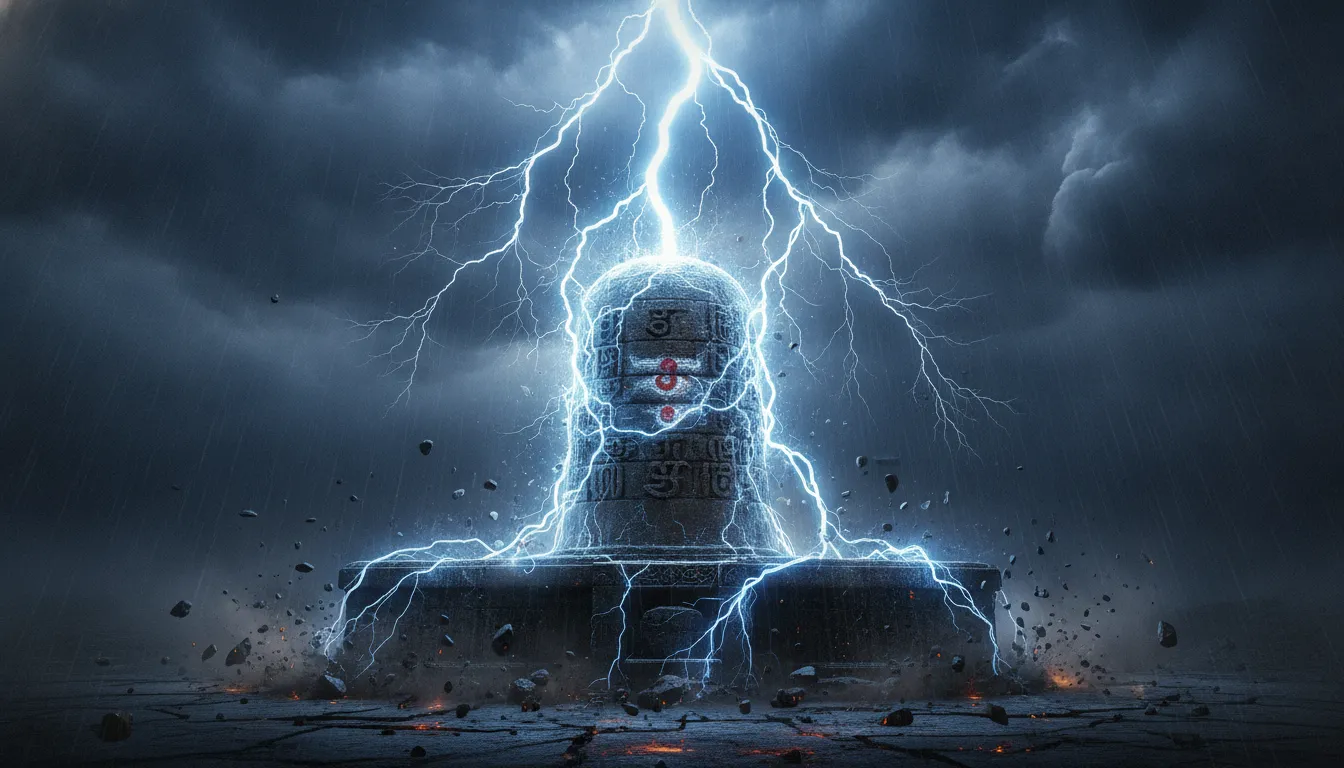 Mahakal most dangerous images shivling with electric lightning bolts