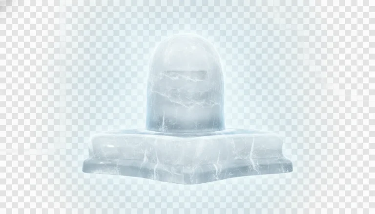 Natural ice formed Amarnath Shivling image without background transparent PNG