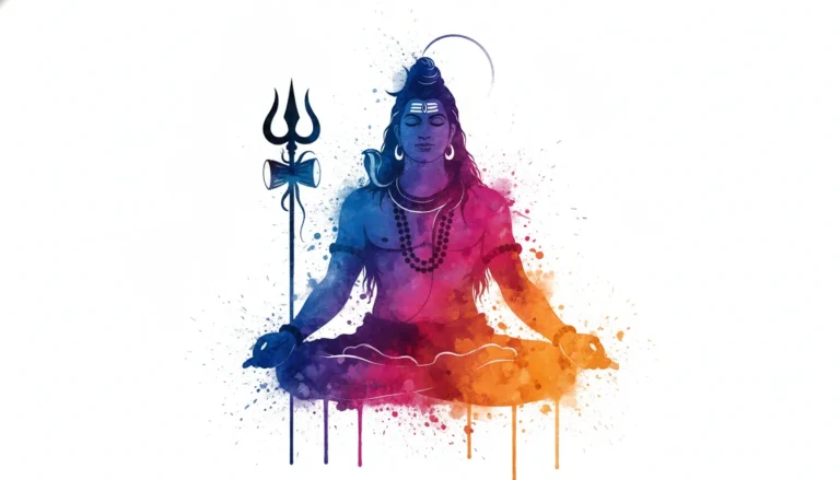 Colorful watercolor har har mahadev photo full hd for aesthetic backgrounds.