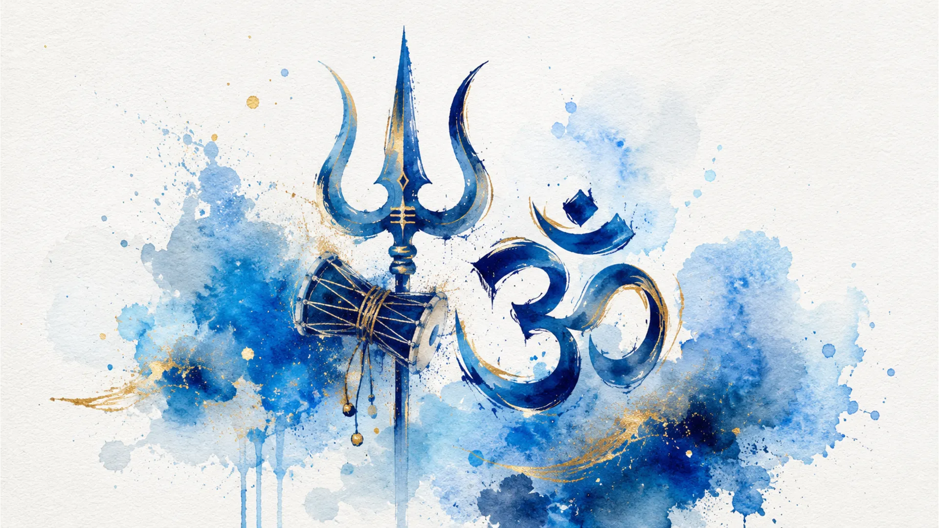 Abstract watercolor style Har Har Mahadev download photo for creative backgrounds